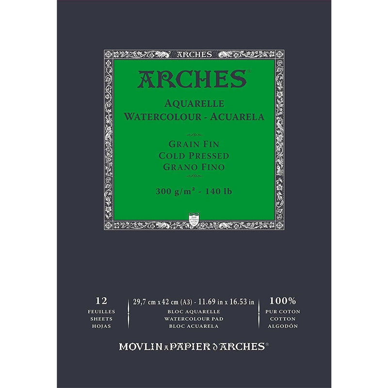 Bloc de acuarela Arches A1795094 algodon 300g 29,7x42 12hj CANSON CENTROARTESANO