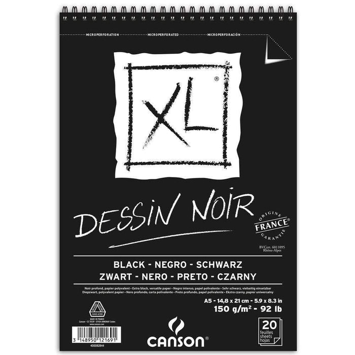 Canson block XL dessin noir A5 150gr CANSON CENTROARTESANO