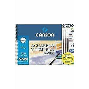 Canson Block basik watercolor spiral 370g A4+10H includes 3 brushes 400110298