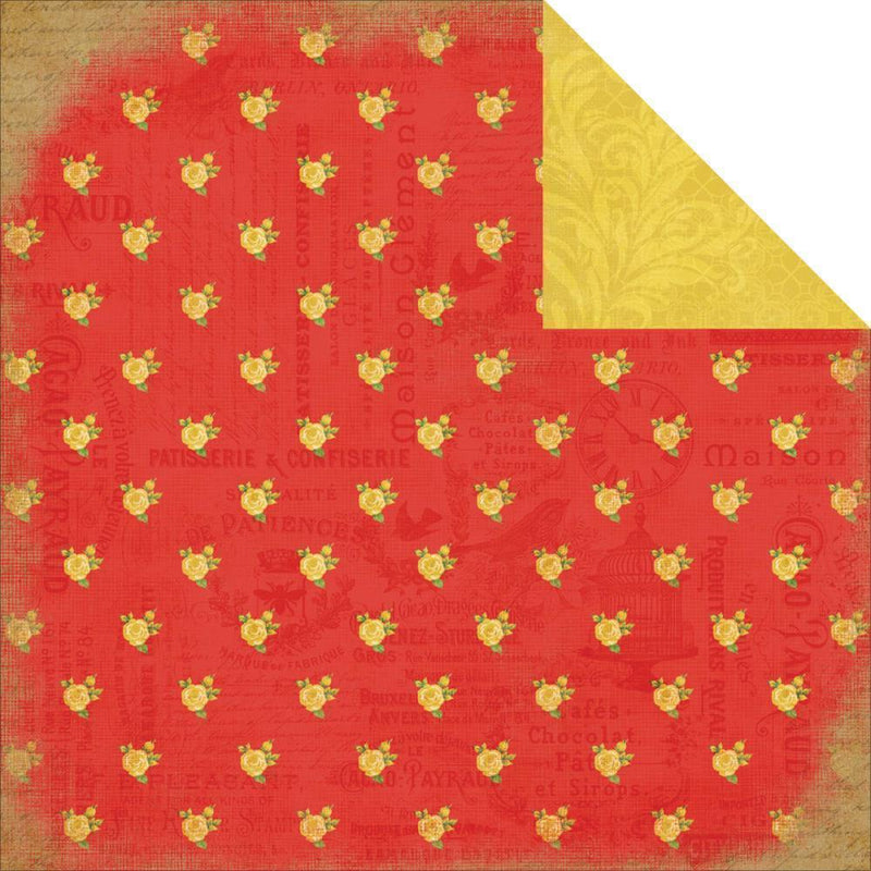 CB paper 30x30 yesterday RED FLORAL CB-YD35005 CARTA BELLA CENTROARTESANO