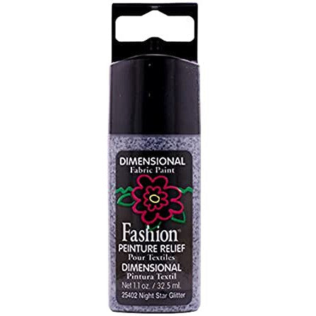 Fabric Paint Pintura textil dimensional 32.5ml Glitter negro CENTROARTESANO CENTROARTESANO