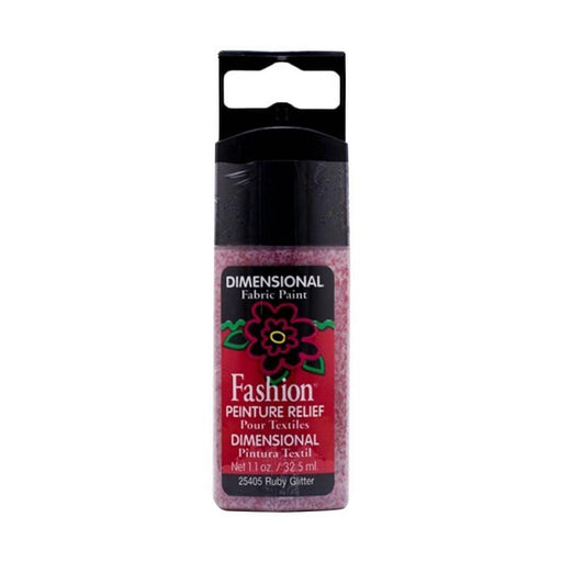Fabric Paint Pintura textil dimensional 32.5ml Glitter Rojo CENTROARTESANO CENTROARTESANO