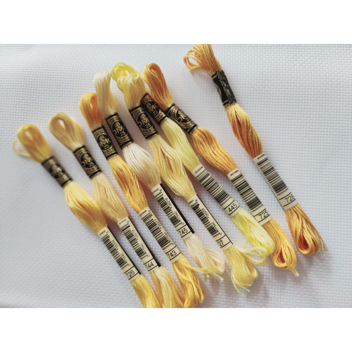 DMC Special Mouliné Embroidery Thread Yellow Tones
