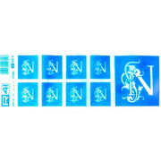 Plantillas transferibles para acido 9x25cm letras CENTROARTESANO Letra N CENTROARTESANO