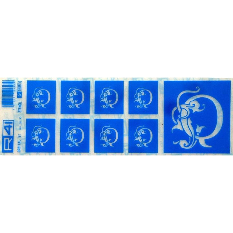 Plantillas transferibles para acido 9x25cm letras CENTROARTESANO Letra Q CENTROARTESANO