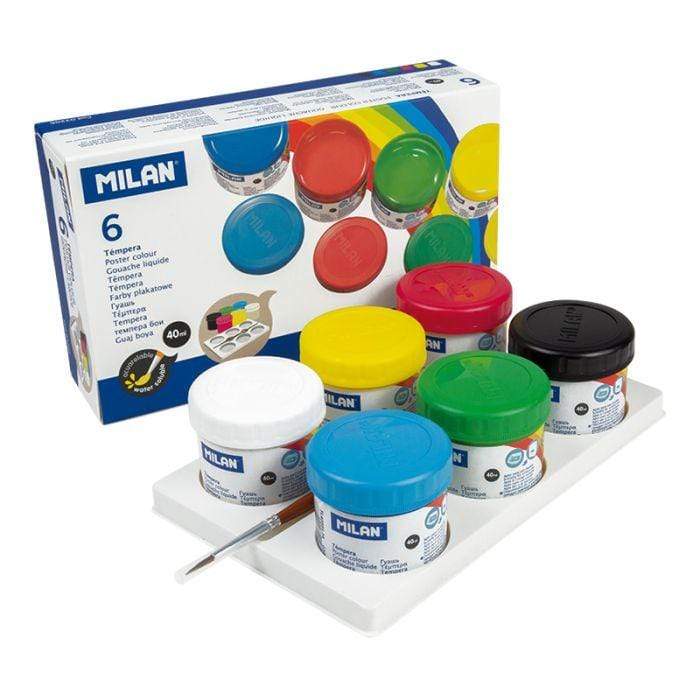 Milan estuche tempera 40ml 6ud colores surtidos 3206 Centroartesano CENTROARTESANO