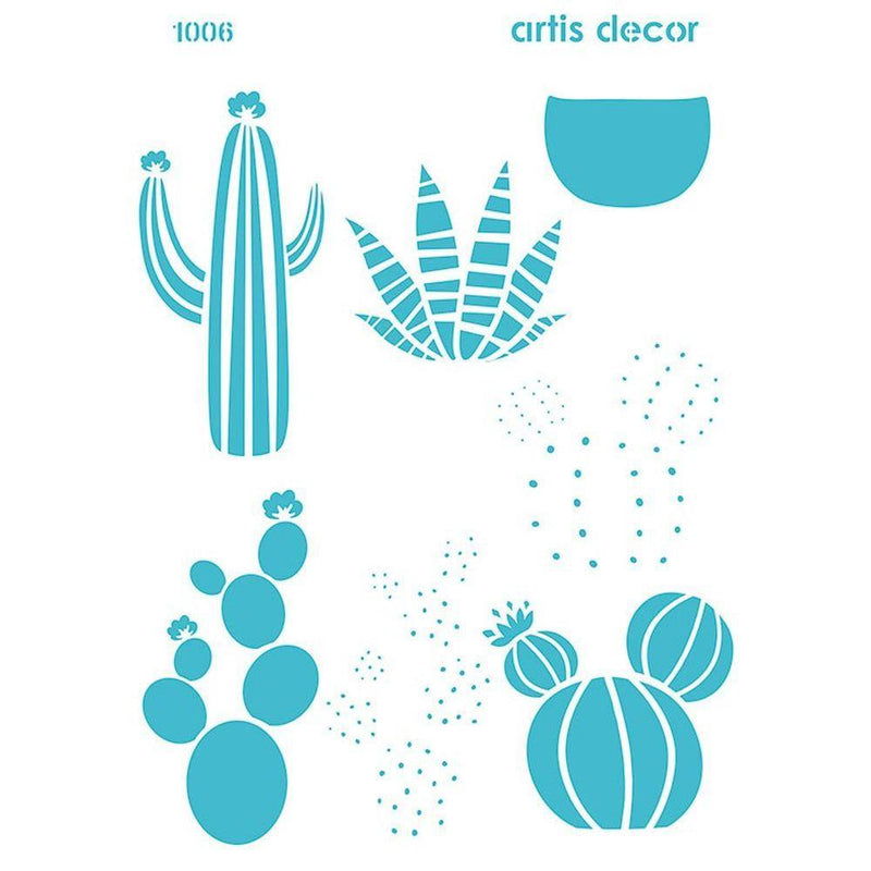 Artis decor Template Stencil 20x28,5cm 1006 cacti