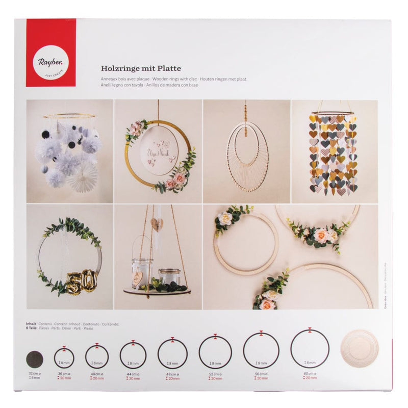 Rayher Aros de madera de diferentes tamaños 62971505 Centroartesano CENTROARTESANO