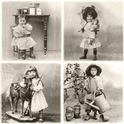 Servilletas vintage 4 imagenes niñas posando CENTROARTESANO CENTROARTESANO