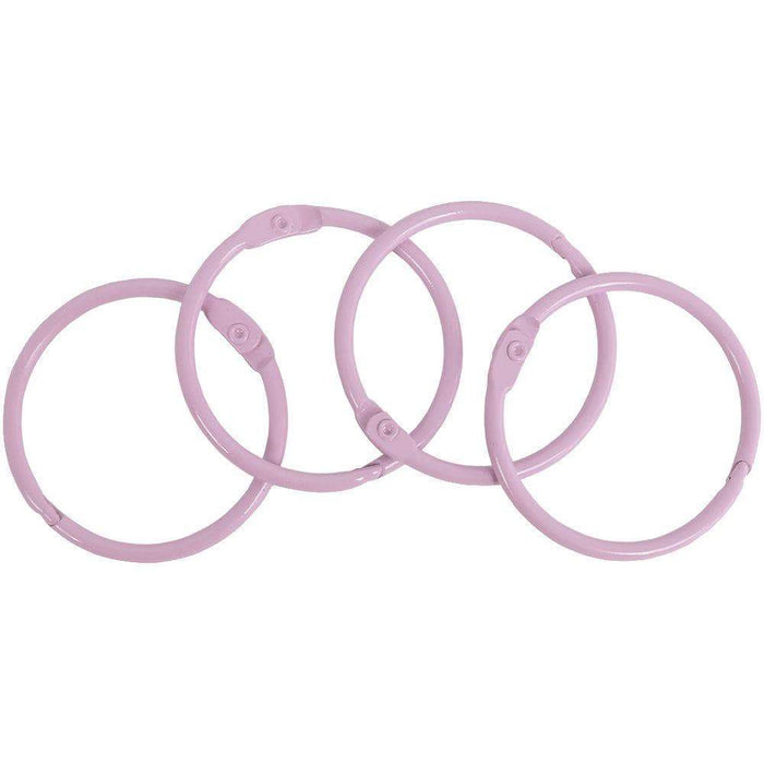 Set de 4 anillas encaudernación metálicas Artis Decor 35mm Rosa Claro