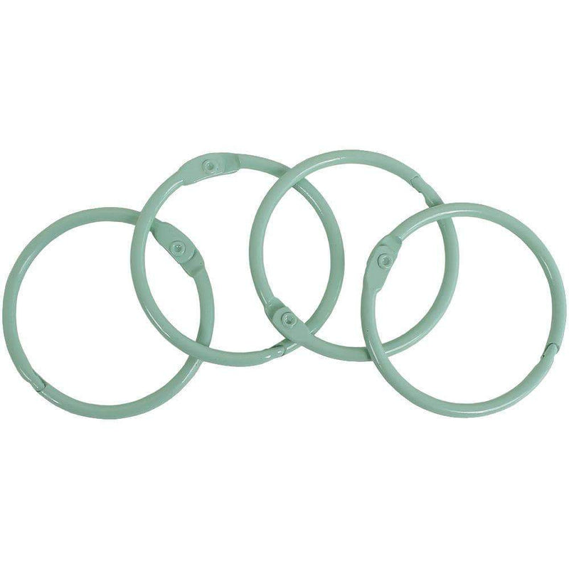Set of 4 metal binding rings Artis Decor 35mm mint green