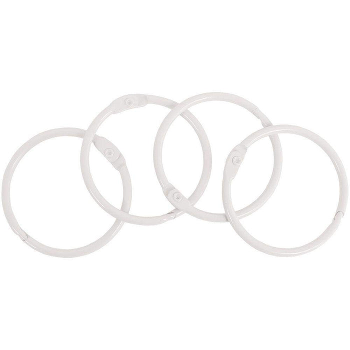 Set of 4 metal binding rings Artis Decor 44mm White