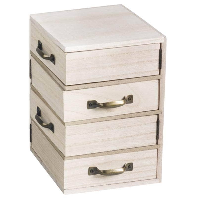 Cajonera de madera 4 cajones 12x12x18.5cm 0120113 CHOPO CENTROARTESANO