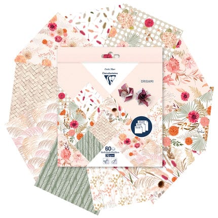 Papel origami 10x10cm, 15x15cm 20x20cm 70gr 60 hojas 95371c CLAIRE FONTAINE CENTROARTESANO