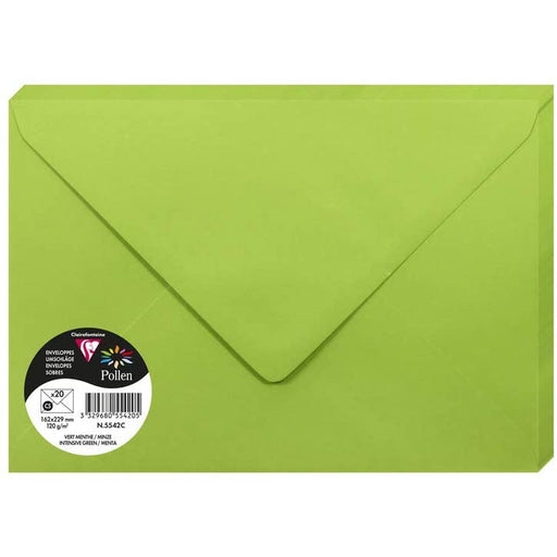 Sobre 162x229mm 120g 5ud verde yema CLAIRE FONTAINE CENTROARTESANO
