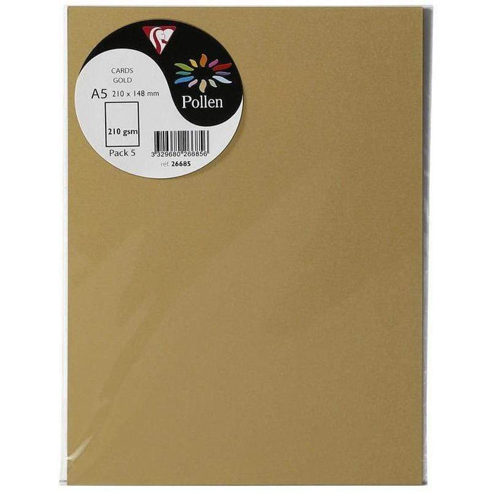 Tarjeta Pollen 148x210mm 210g 5 ud oro 26685 CLAIRE FONTAINE CENTROARTESANO