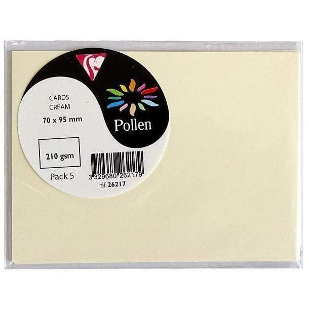 Tarjeta Pollen 70x95mm 210g 5ud crema 26217 CLAIRE FONTAINE CENTROARTESANO