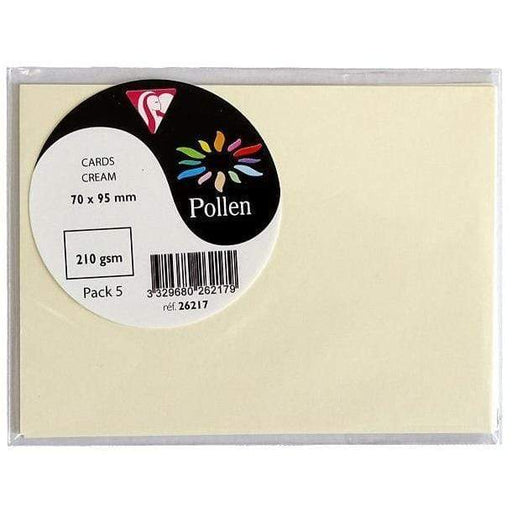 Tarjeta Pollen 70x95mm 210g 5ud crema 26217 CLAIRE FONTAINE CENTROARTESANO