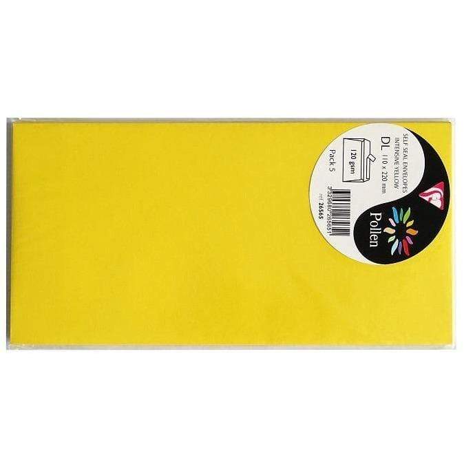 Sobre Pollen 110x220mm 120g 5ud amarillo sol 26565 CLAIREFONTAINE CENTROARTESANO