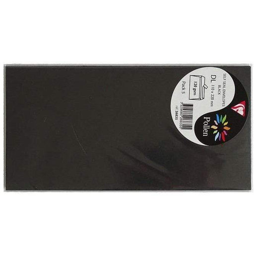 Sobre Pollen 110x220mm 120g 5ud negro 26835 CLAIREFONTAINE CENTROARTESANO