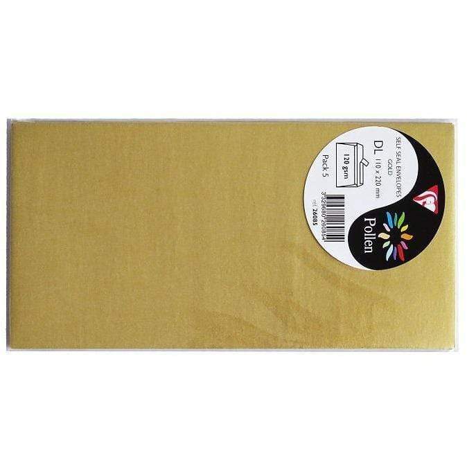 Sobre Pollen 110x220mm 120g 5ud oro 26085 CLAIREFONTAINE CENTROARTESANO