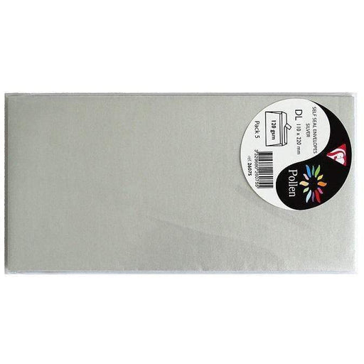 Sobre Pollen 110x220mm 120g 5ud plata 26075 CLAIREFONTAINE CENTROARTESANO