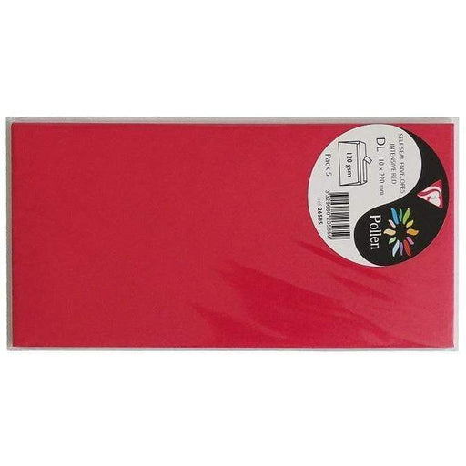 Sobre Pollen 110x220mm 120g 5ud rojo 26585 CLAIREFONTAINE CENTROARTESANO