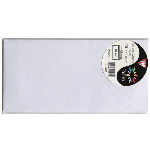 Sobre Popllen 110x220mm 120g 5ud blanco 26435 CLAIREFONTAINE CENTROARTESANO