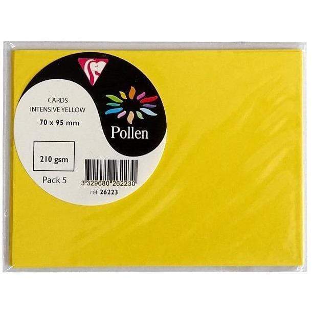 Tarjeta 70x95mm 210g 5ud amarillo sol 26223 CLAIREFONTAINE CENTROARTESANO