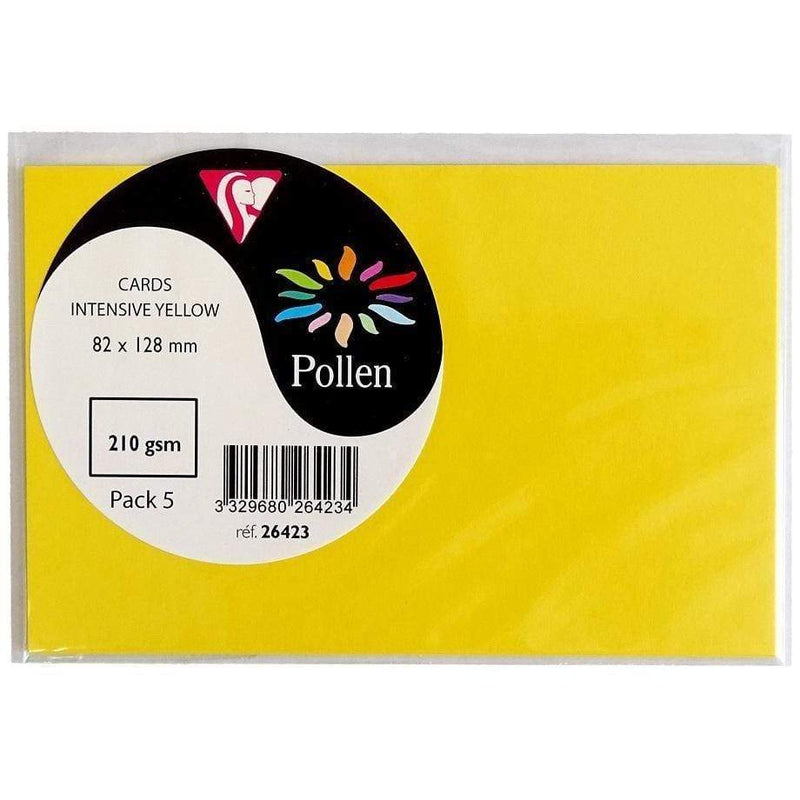 Tarjeta 82x128 210g 5ud amarillo sol 26423 CLAIREFONTAINE CENTROARTESANO