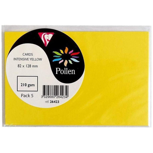 Tarjeta 82x128 210g 5ud amarillo sol 26423 CLAIREFONTAINE CENTROARTESANO