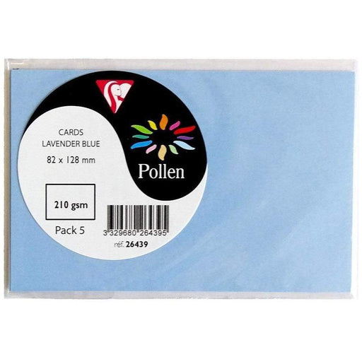 Tarjeta 82x128 210g 5ud azul lavanda 26439 CLAIREFONTAINE CENTROARTESANO