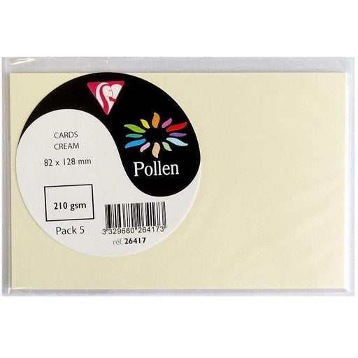 Tarjeta 82x128 210g 5ud crema 26417 CLAIREFONTAINE CENTROARTESANO