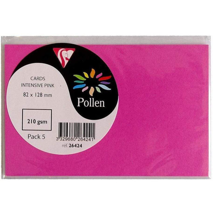 Tarjeta 82x128 210g 5ud fucsia 26424 CLAIREFONTAINE CENTROARTESANO