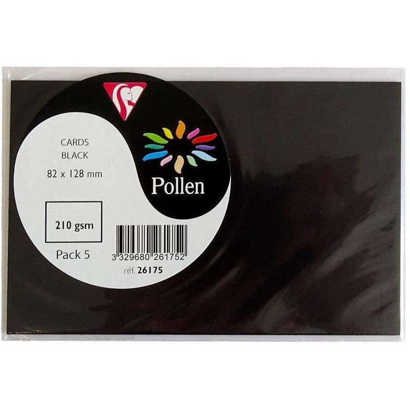 Tarjeta 82x128 210g 5ud negro 26175 CLAIREFONTAINE CENTROARTESANO
