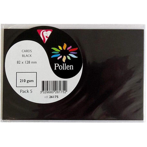 Tarjeta 82x128 210g 5ud negro 26175 CLAIREFONTAINE CENTROARTESANO