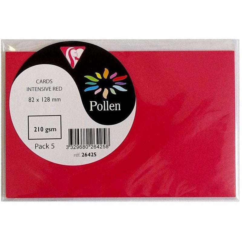 Tarjeta 82x128 210g 5ud rojo 26425 CLAIREFONTAINE CENTROARTESANO