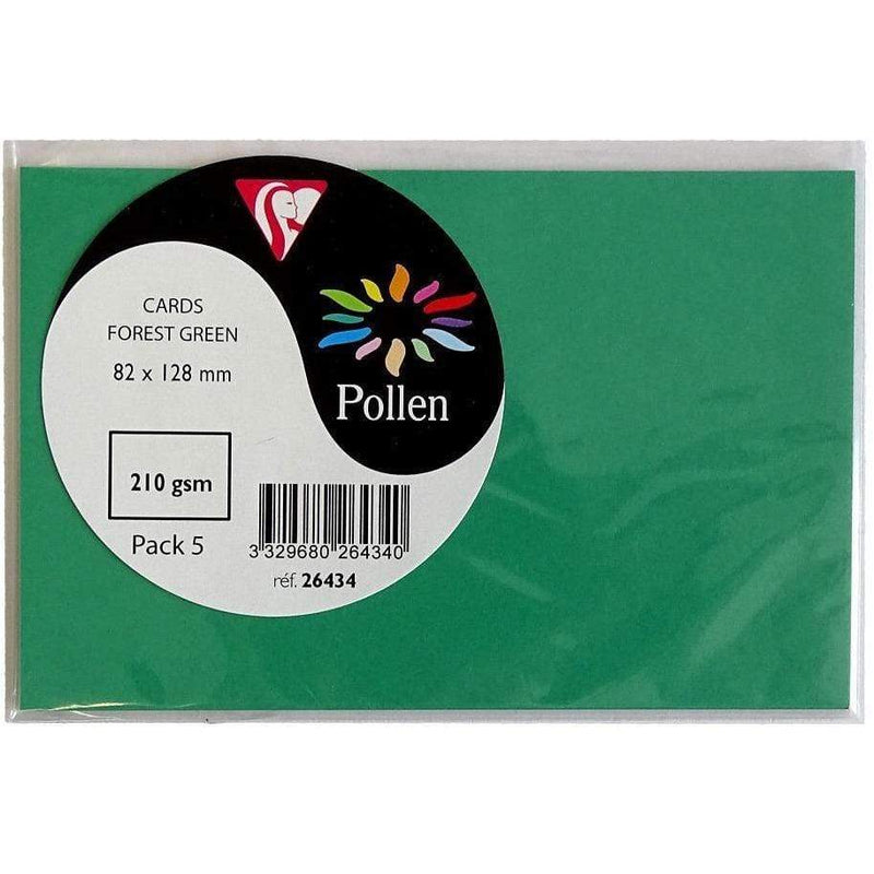 Tarjeta 82x128 210g 5ud verde pino 26434 CLAIREFONTAINE CENTROARTESANO
