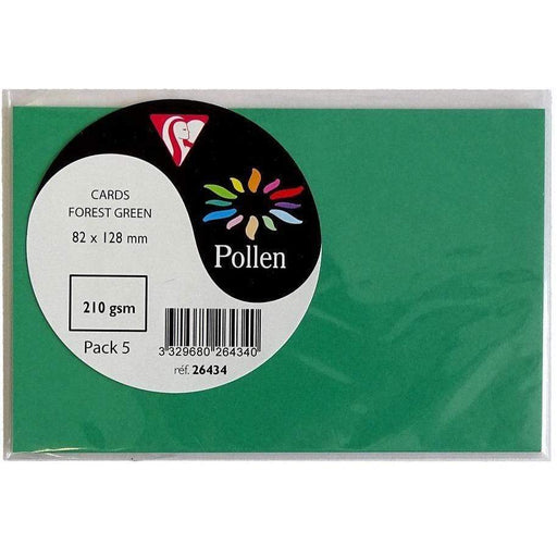 Tarjeta 82x128 210g 5ud verde pino 26434 CLAIREFONTAINE CENTROARTESANO