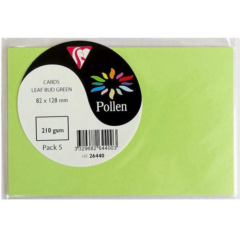 Tarjeta 82x128 210g 5ud verde yema 26440 CLAIREFONTAINE CENTROARTESANO