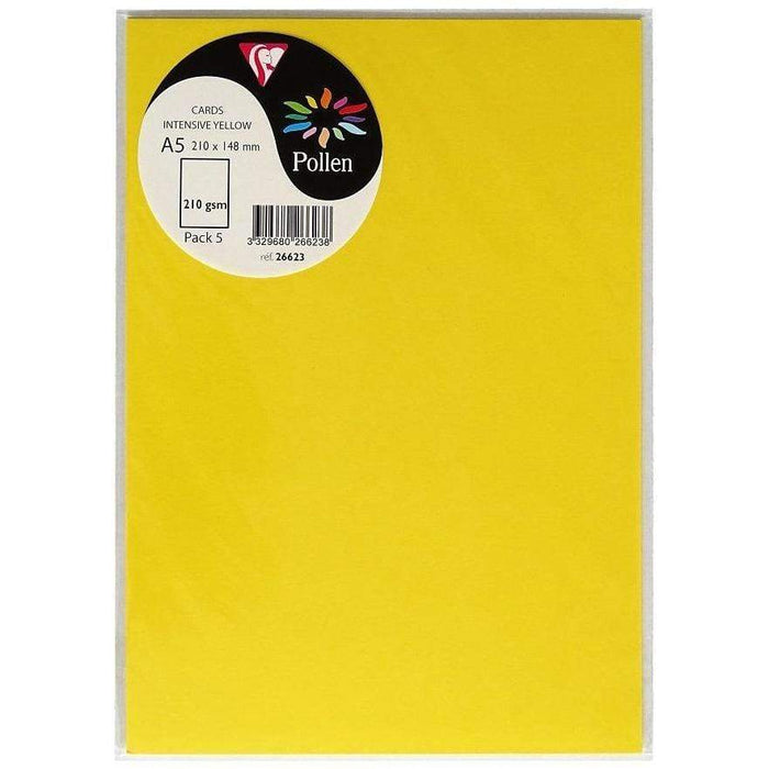 Tarjeta Pollen 148x210mm 210g 5 ud amarillo sol 26623 CLAIREFONTAINE CENTROARTESANO