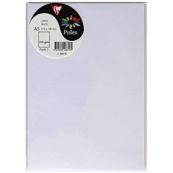 Tarjeta Pollen 148x210mm 210g 5 ud blanco 26616 CLAIREFONTAINE CENTROARTESANO