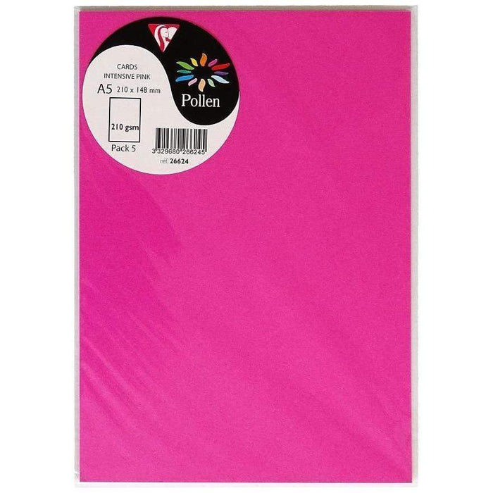 Tarjeta Pollen 148x210mm 210g 5 ud fucsia 26624 CLAIREFONTAINE CENTROARTESANO