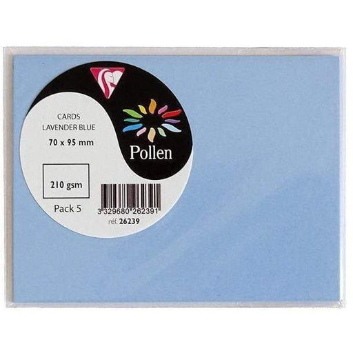 Tarjeta Pollen 70x95mm 210g 5ud azul lavanda 26239 CLAIREFONTAINE CENTROARTESANO