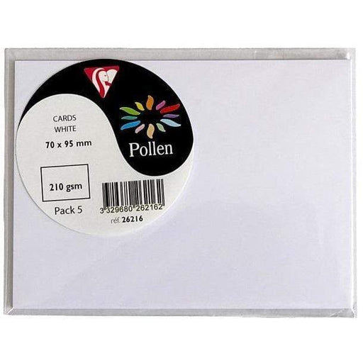 Tarjeta Pollen 70x95mm 210g 5ud blanco 26216c CLAIREFONTAINE CENTROARTESANO