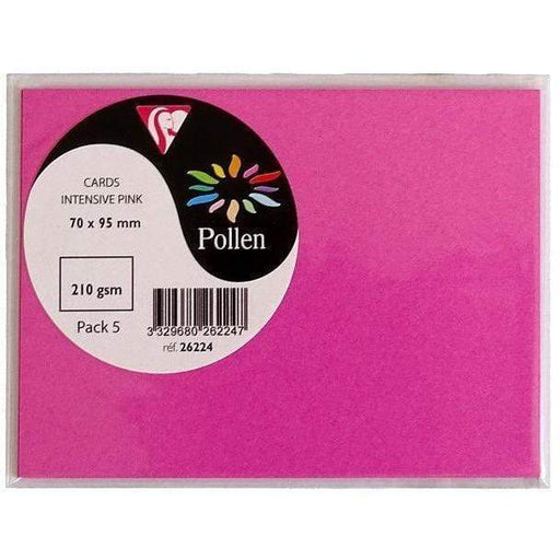 Tarjeta Pollen 70x95mm 210g 5ud fucsia 26224 CLAIREFONTAINE CENTROARTESANO