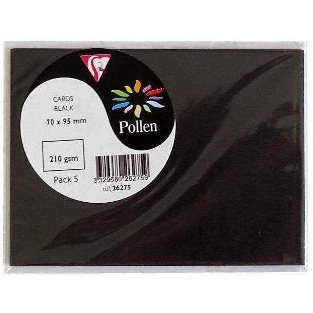 Tarjeta Pollen 70x95mm 210g 5ud negro 26275 CLAIREFONTAINE CENTROARTESANO