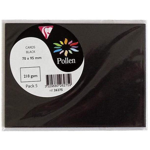 Tarjeta Pollen 70x95mm 210g 5ud negro 26275 CLAIREFONTAINE CENTROARTESANO