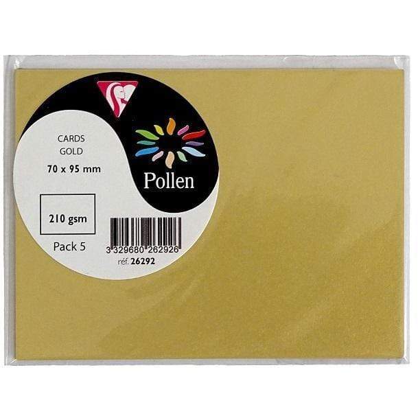 Tarjeta Pollen 70x95mm 210g 5ud oro 26292 CLAIREFONTAINE CENTROARTESANO