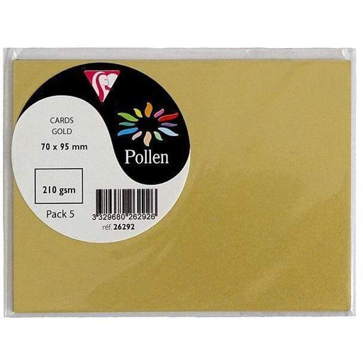 Tarjeta Pollen 70x95mm 210g 5ud oro 26292 CLAIREFONTAINE CENTROARTESANO